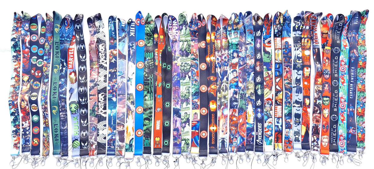 Wholesale Cartoon Hero Movie Characters Key Lanyard ID Badge Holders Animal Phone Neck Straps with Keyring Phone Accessories