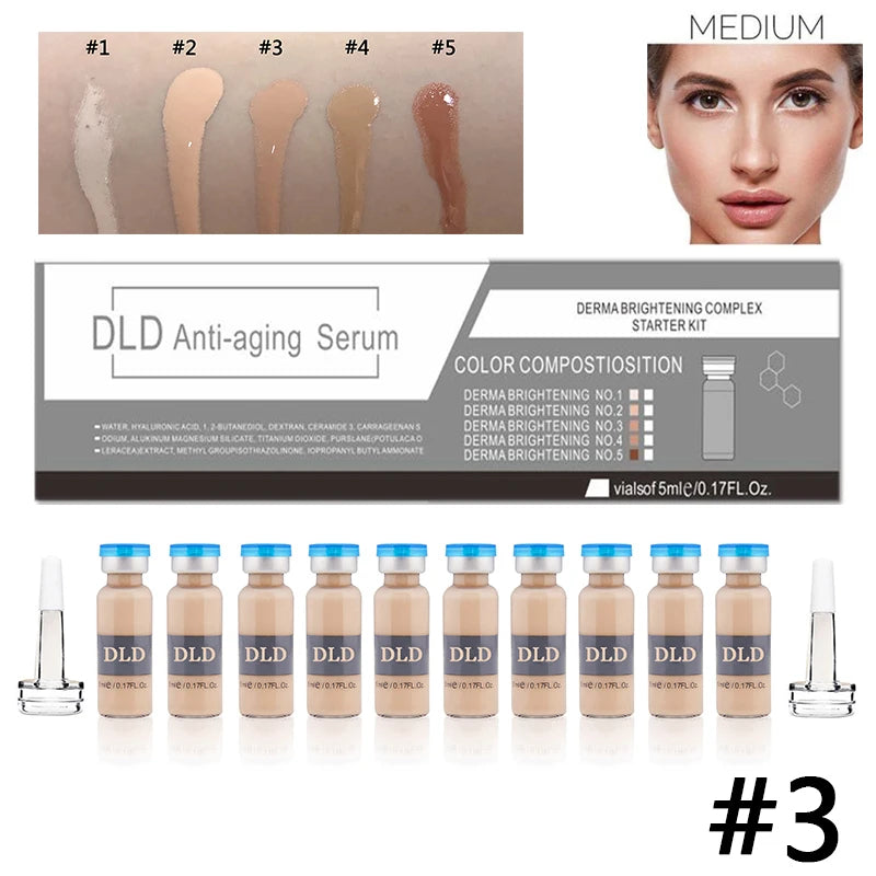 Korea 5ml*10Pcs BB Cream Glow Foundation Brightening Sunscreen Salmon DNA Ampoule Skin Booster Moisturizing Skin Beauty Makeup