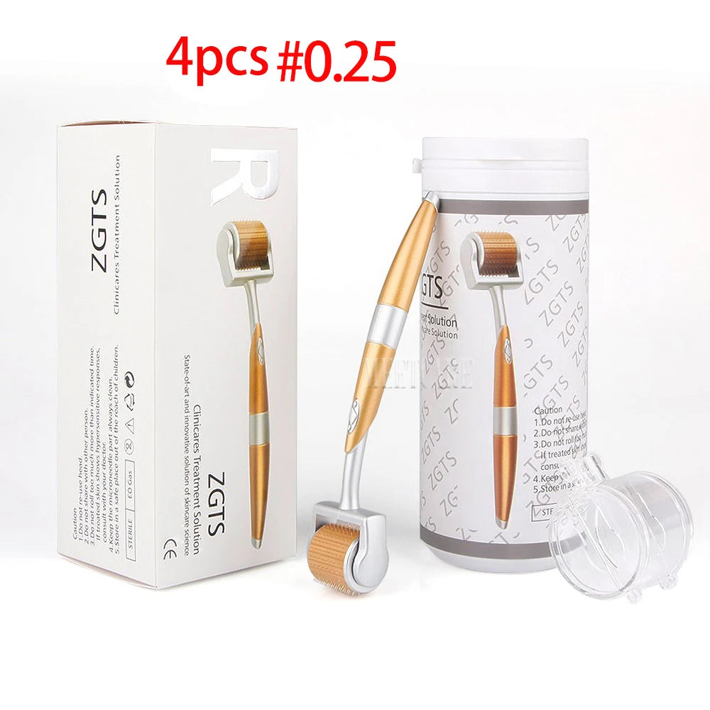 ZGTS Titanium 0.2mm Derma Roller 192 Needles Microneedle System Dermaroller for Face Care Skin Care Treatment Beauty Tool