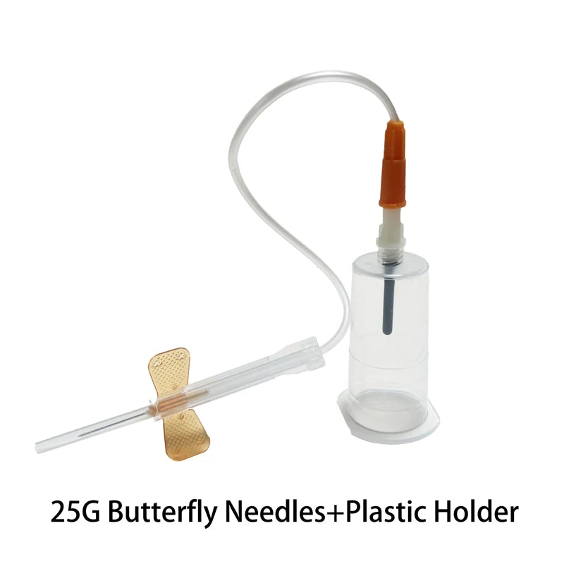 100Pcs Blood Collection Needles Butterfly Needles With Holder Sterile Individually Wrapped For Pet Care Room Cat Dogs Animal