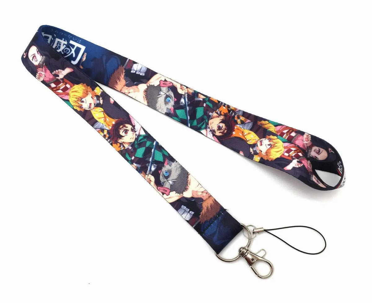 Wholesale Cartoon Demon Slayer Key Lanyard ID Badge Holders Animal Phone Neck Straps with Keyring Phone Accessories H1