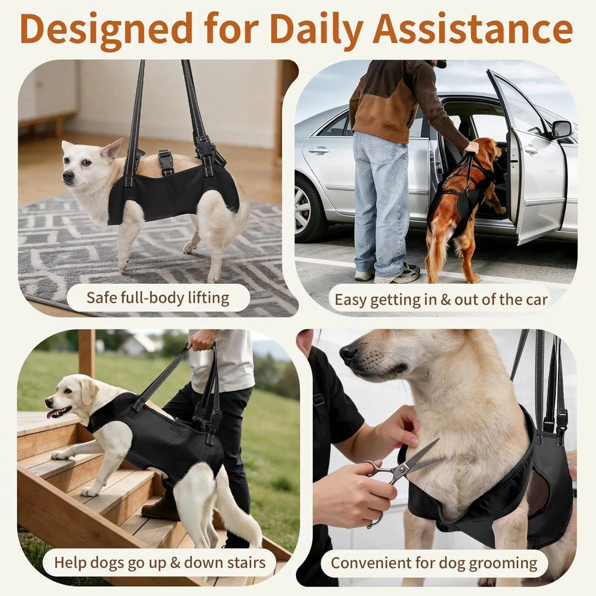 Adjustable Dog Lift Harness Body Support for Injured Elderly And Disabled Dogs Pet Care Supplies with Lifting Straps