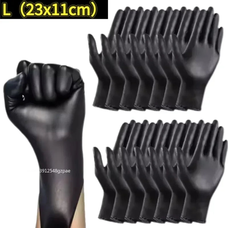 Disposable Rubber Gloves Latex Gloves Black Washing Latex Free PVC Gloves Housework Car Industry Gardening Pet Care Cooking Tool