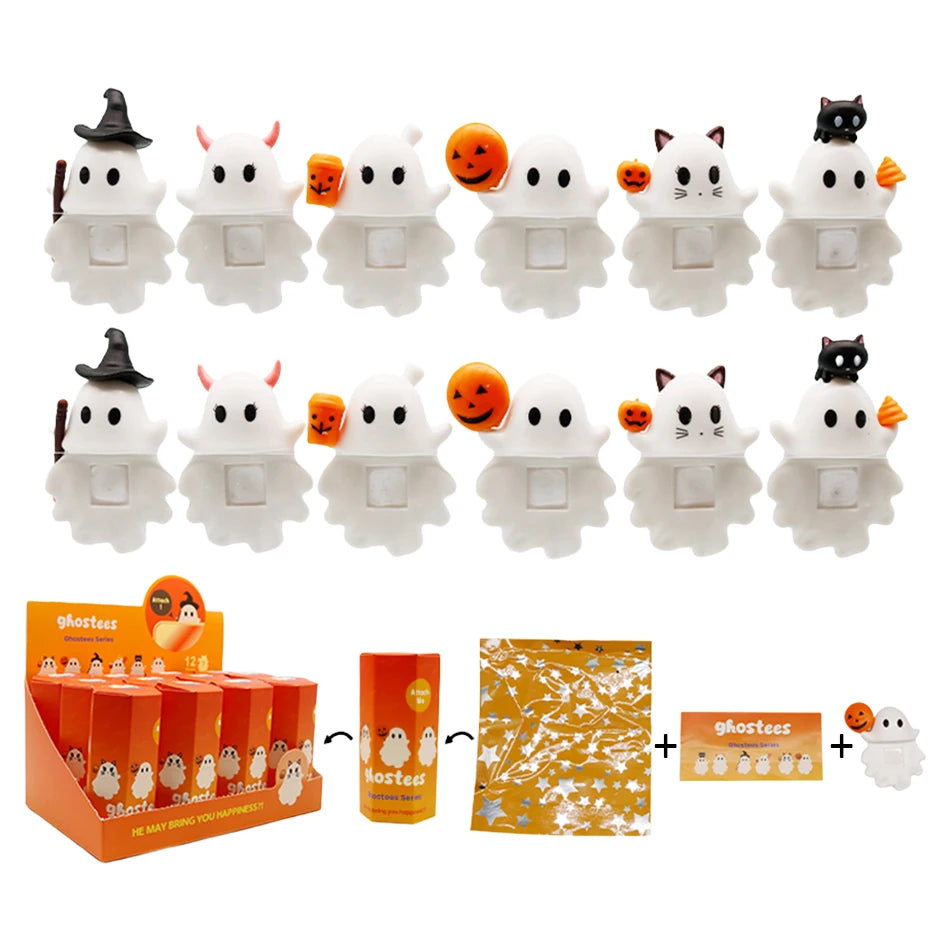 Halloween Little Angel Doll Ghostees Series Blind Box Doll Phone Accessories Stick-on Cute Handmade Pendant Dolls Halloween Gift
