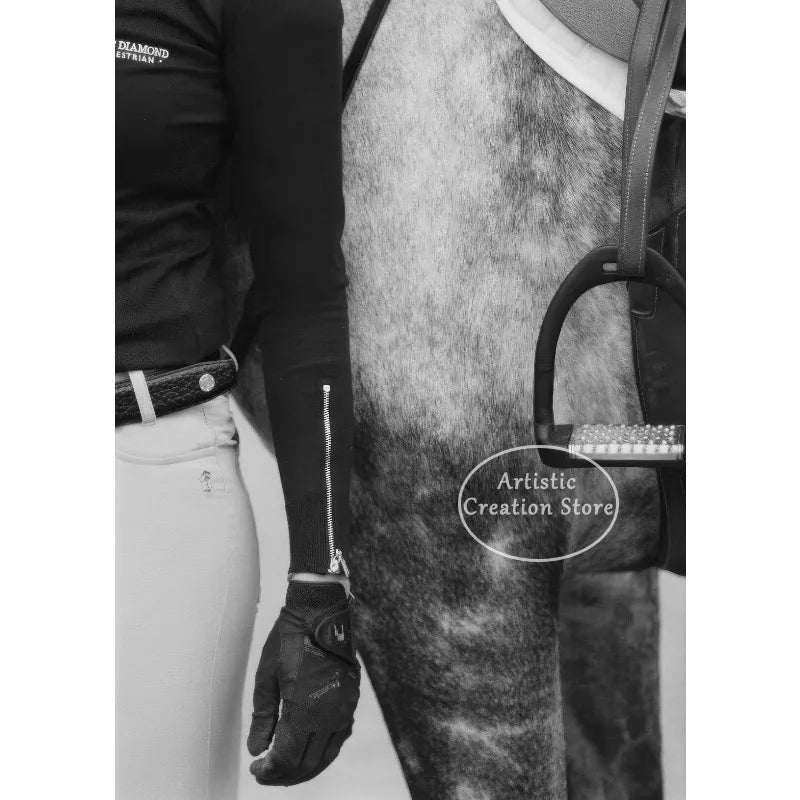 Black and White Polo Sports Black Horse Equestrian Lifestyle Photography Fine Art Poster Canvas Painting Wall Picture Home Decor
