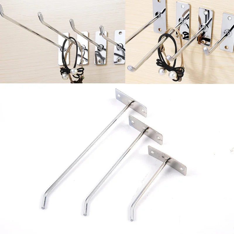 1/50Pcs Wall Mounted Storage Rack Stainless Steel Hole Board Hook Mobile Phone Accessories Hook Hardware Tools Home Accessories