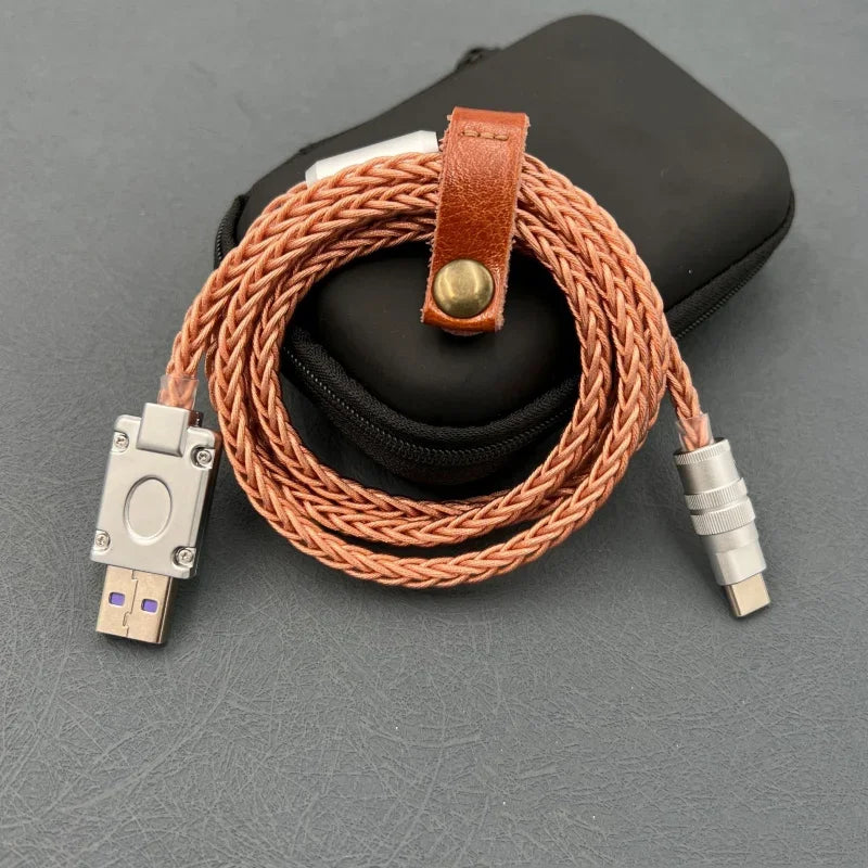 Metal USB Type-C Cable For Huawei Honor Xiaomi Super Charge 100W Fast Charging USB C Data Wire Cord Keyboard Phone Accessories