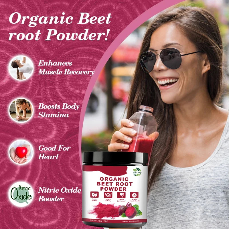 Organic Beet Root Powder- Plant Based Beetroot Antioxidant, Supports Active Lifestyle & Healthy Circulation Gluten-Free