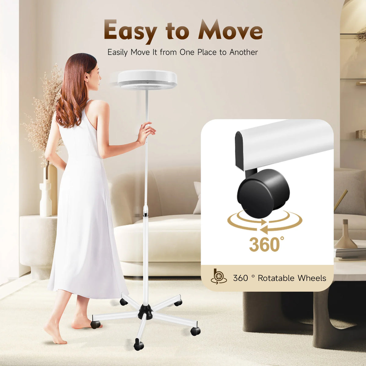 5/8X Magnifying Lamp with Light&Stand, 24W Magnifying Glass For Beauty Salons,Nail Salons, Hospitals