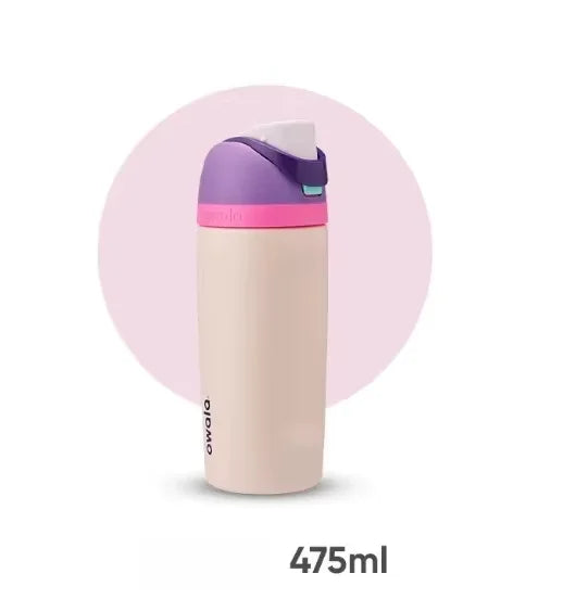Owala 16oz Cold Insulated Straw Cup New Stainless Steel Water Bottle Accompanying Cup High Beauty Insulated Cup Elastic Lid