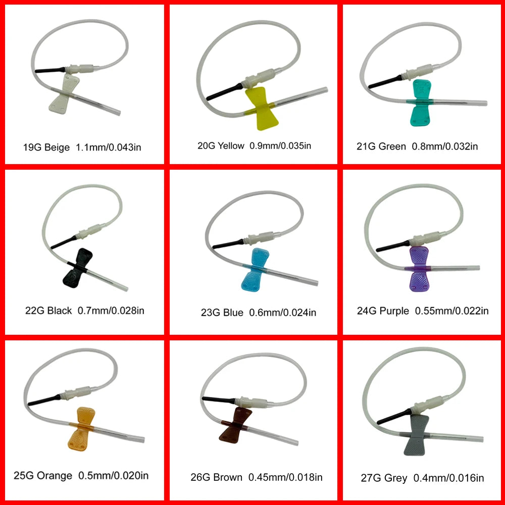 100pcs/Bag Disposable Butterfly Blood Collection Needle Double Wing Type Blood Collection Needle Cat Dogs Animal Pet Care Room