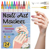 24-Color Nail Art Markers Set – Quick Dry Dual Tip
