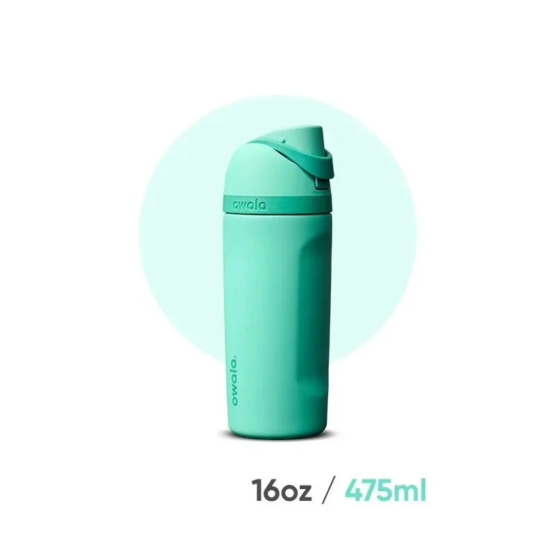 Owala 16oz Cold Insulated Straw Cup New Stainless Steel Water Bottle Accompanying Cup High Beauty Insulated Cup Elastic Lid