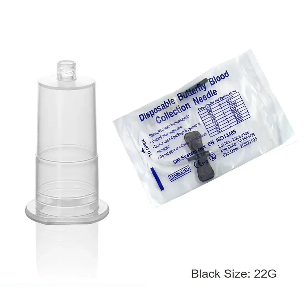 100Pcs Blood Collection Needles Butterfly Needles With Holder Sterile Individually Wrapped For Pet Care Room Cat Dogs Animal