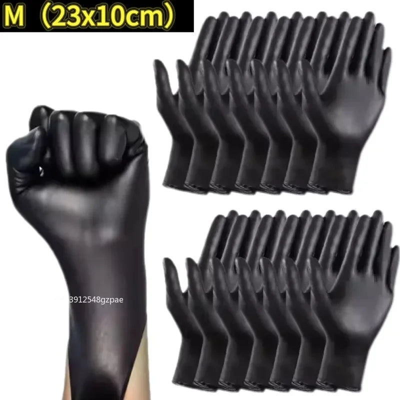 Disposable Rubber Gloves Latex Gloves Black Washing Latex Free PVC Gloves Housework Car Industry Gardening Pet Care Cooking Tool