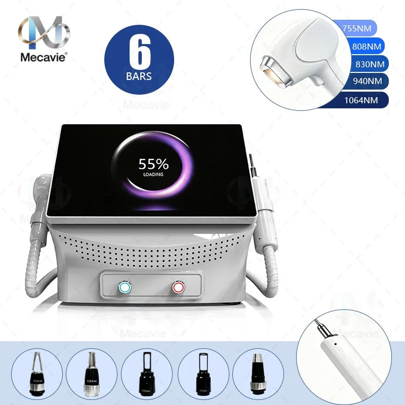 808nm Diode Laser High Efficiency Hair Removal Machine 5 Waves Painless Permanent Portable 5000W Beauty Salon Cooling Handle