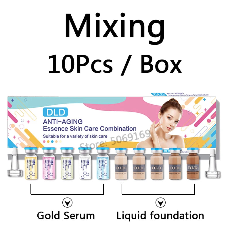 Korea 5ml*10Pcs BB Cream Glow Foundation Brightening Sunscreen Salmon DNA Ampoule Skin Booster Moisturizing Skin Beauty Makeup