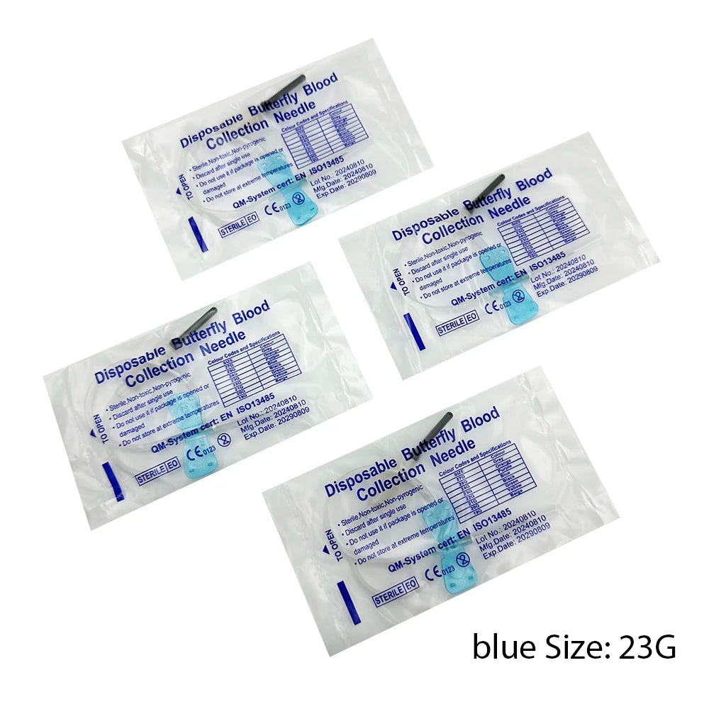 100pcs/Bag Disposable Butterfly Blood Collection Needle Double Wing Type Blood Collection Needle Cat Dogs Animal Pet Care Room