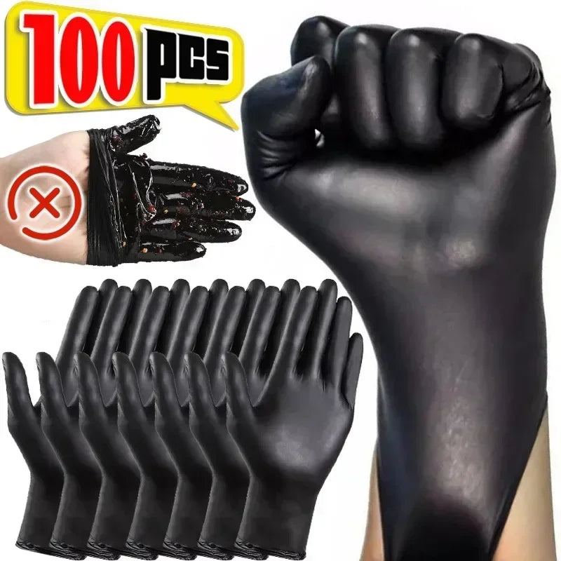 Disposable Black Nitrile PVC Gloves Strong Gloves For Housework Dish Washing Car Industry Gardening Pet Care Baking Cooking Tool