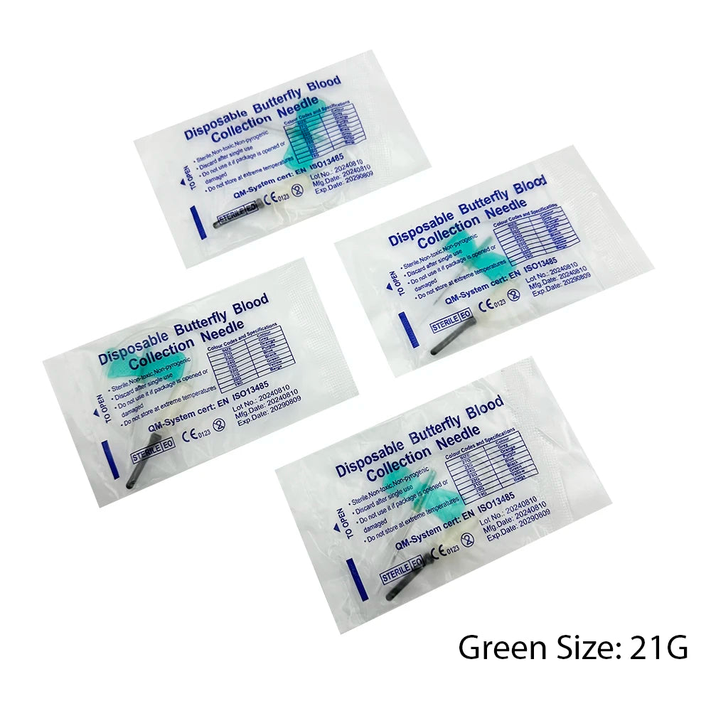 100pcs/Bag Disposable Butterfly Blood Collection Needle Double Wing Type Blood Collection Needle Cat Dogs Animal Pet Care Room
