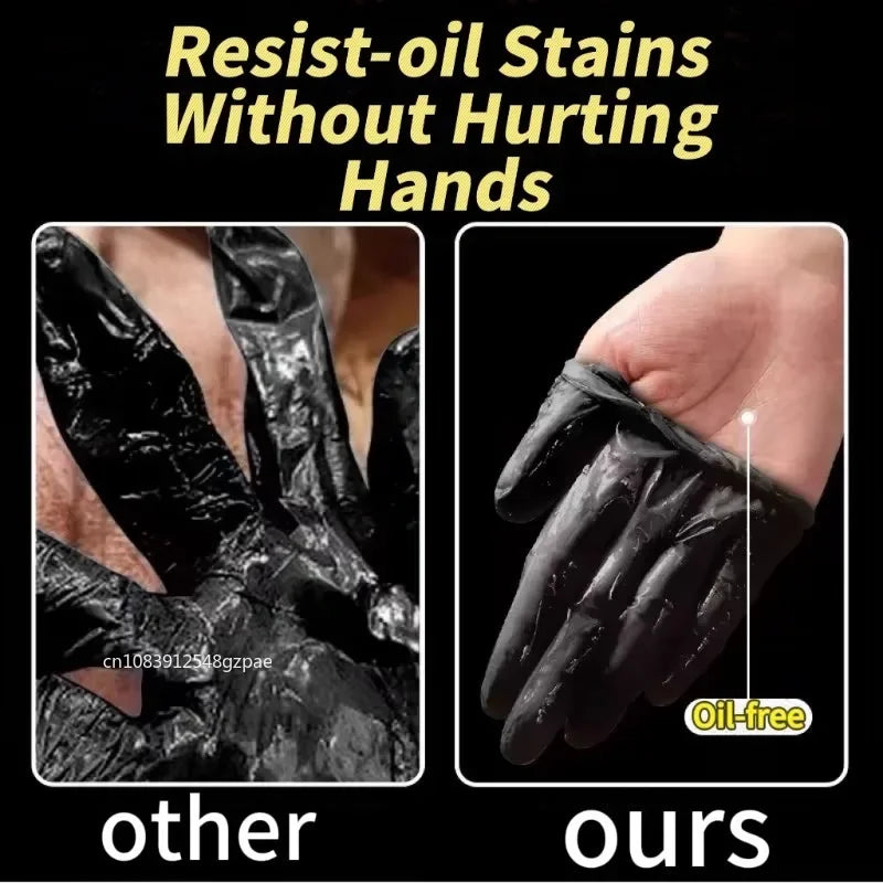 Disposable Rubber Gloves Latex Gloves Black Washing Latex Free PVC Gloves Housework Car Industry Gardening Pet Care Cooking Tool