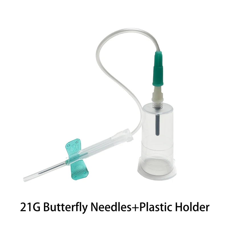 100Pcs Blood Collection Needles Butterfly Needles With Holder Sterile Individually Wrapped For Pet Care Room Cat Dogs Animal
