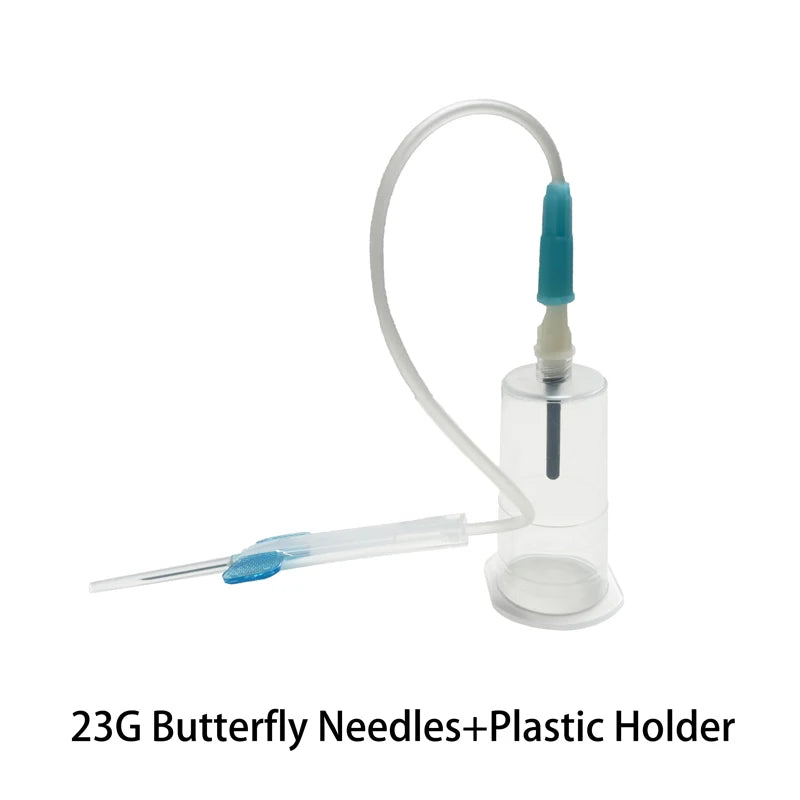 100Pcs Blood Collection Needles Butterfly Needles With Holder Sterile Individually Wrapped For Pet Care Room Cat Dogs Animal