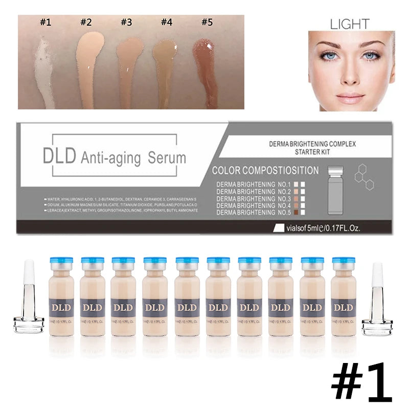 Korea 5ml*10Pcs BB Cream Glow Foundation Brightening Sunscreen Salmon DNA Ampoule Skin Booster Moisturizing Skin Beauty Makeup