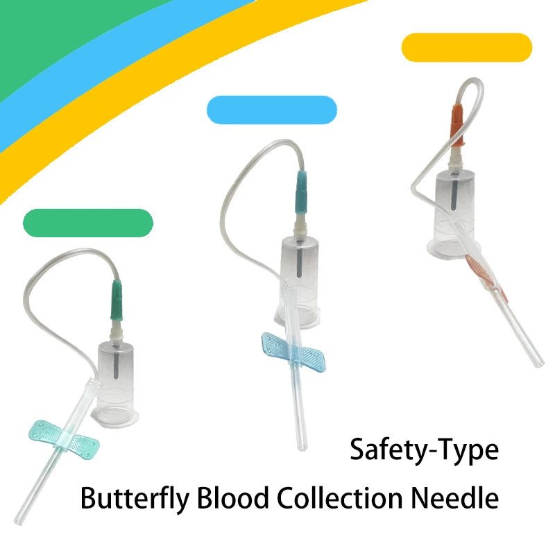 100Pcs Blood Collection Needles Butterfly Needles With Holder Sterile Individually Wrapped For Pet Care Room Cat Dogs Animal