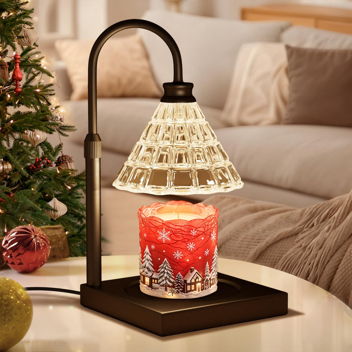 Black Candle Warmer Lamp with Dimmer Timer Fits Yankee Jar