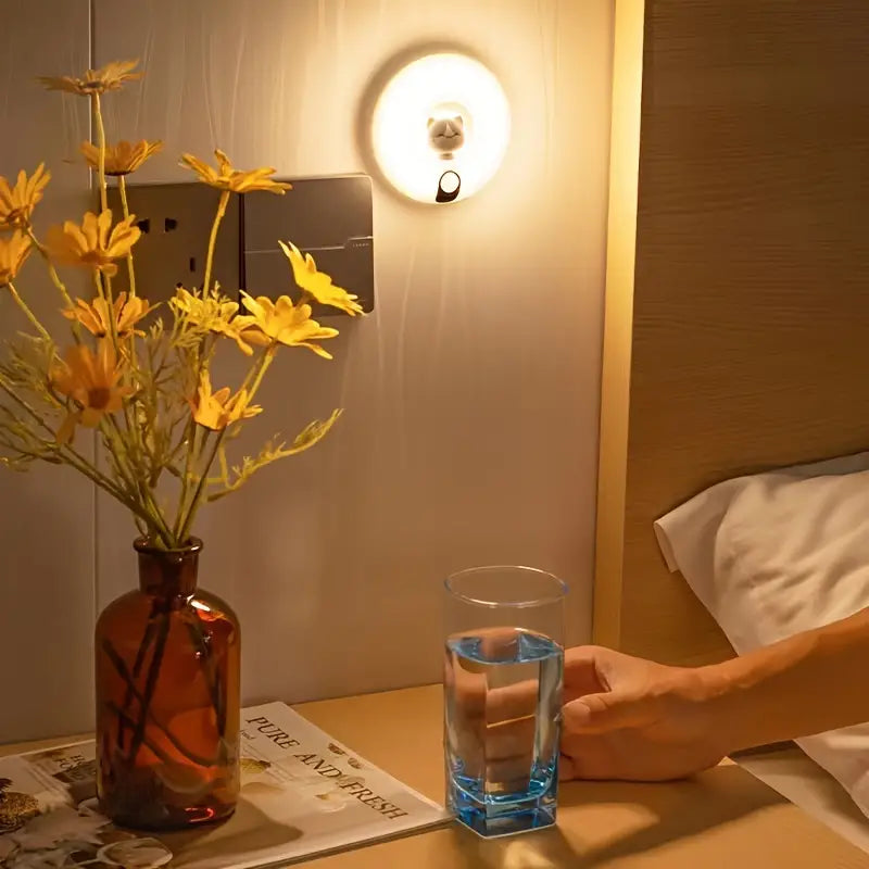 Cute Cat Rechargeable LED Night Light with Motion Sensor