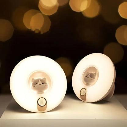 Cute Cat Rechargeable LED Night Light with Motion Sensor