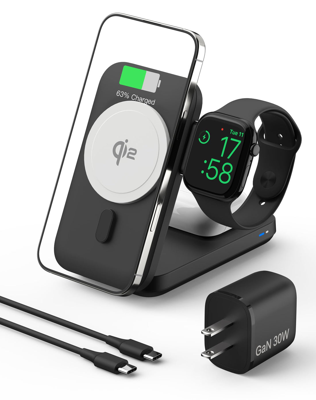 Qi2 Certified 3 in 1 Foldable Wireless Charger 25W Fast Charge